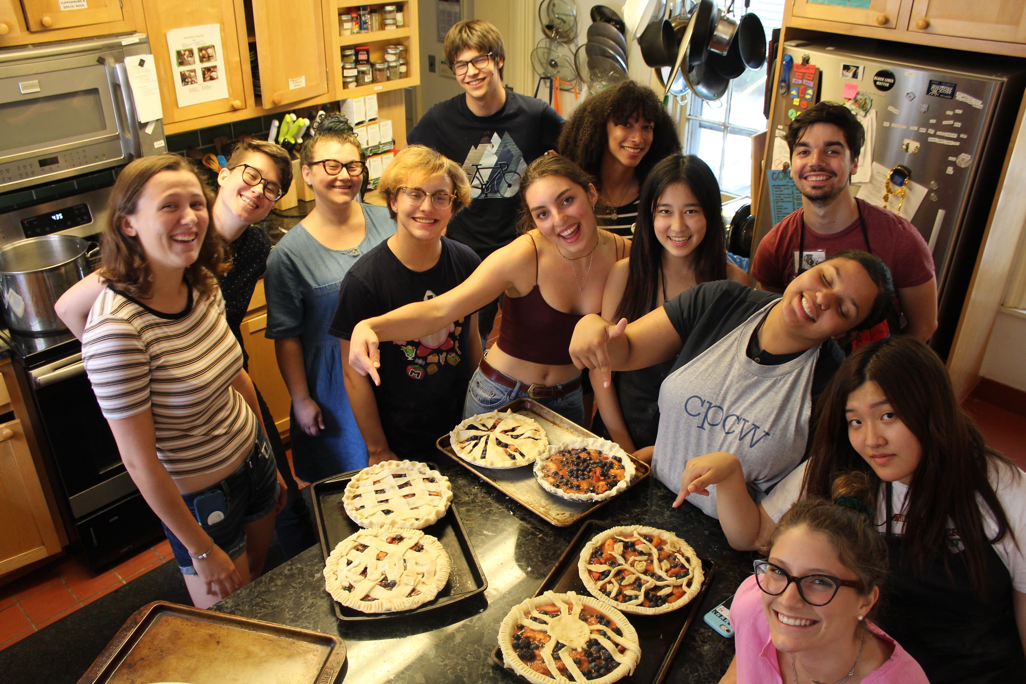 Students making pies