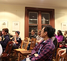 An attentive audience for the Writing About TV session