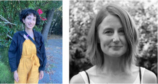 Author photos of Caren Beilin and Hilary Plum