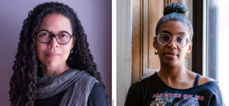 Headshots of poets Evie Shockley and Simone White