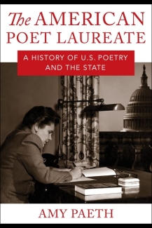 Cover art for The American Poet Laureate by Amy Paeth. The cover shows poet Elizabeth Bishop writing at her desk overlooking the Capitol Dome.